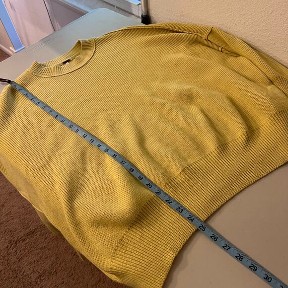 Free People Easy Street Chartreuse Yellow Ribbed Oversized Sweater Size Medium - Picture 9 of 12